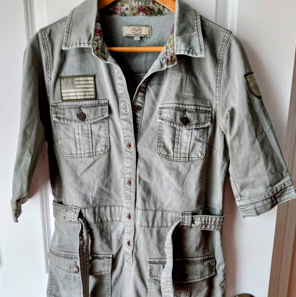 Cargo denim dress